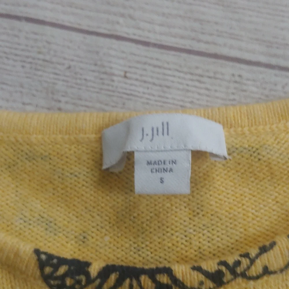 J. JILL COTTON BLEND LIGHTWEIGHT FLORAL SWEATER
